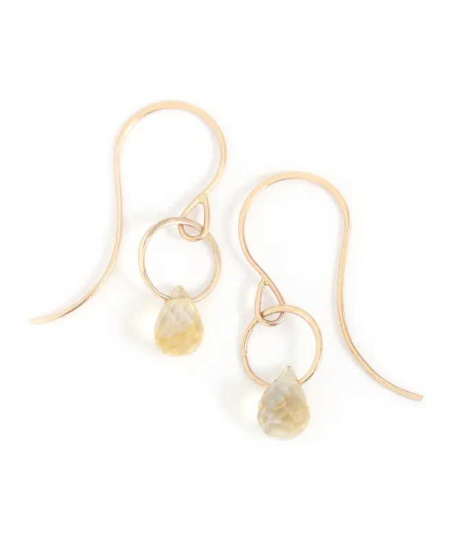 Extra Small Citrine Single Drop Earrings sold by Melissa Joy Manning