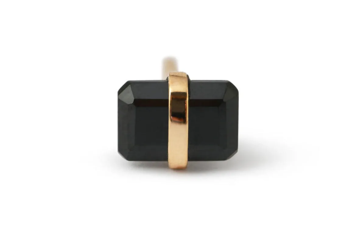 Bezel Wrapped Onyx Stud (half pair) sold by Melissa Joy Manning