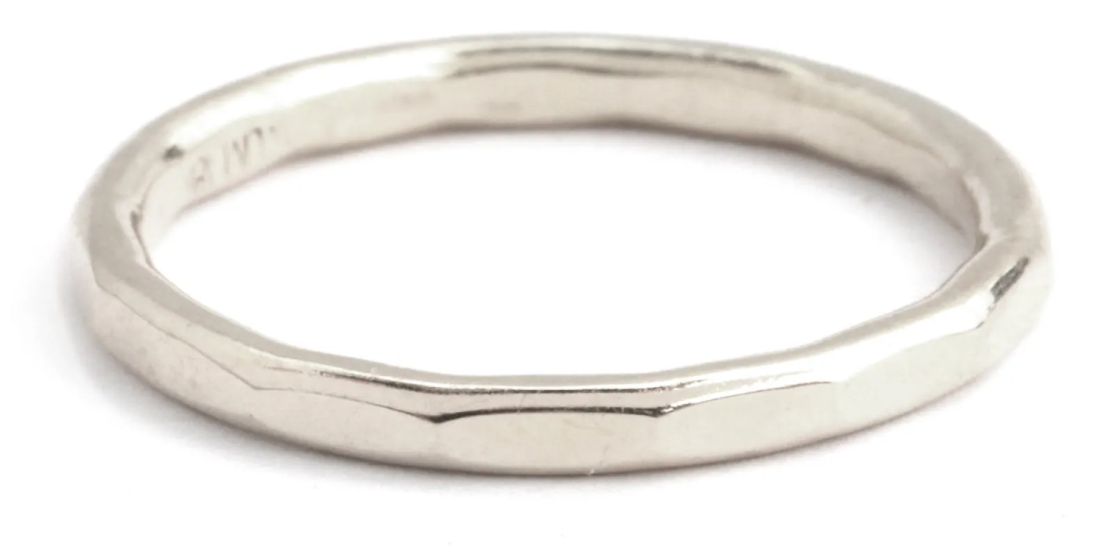 1.5mm Solid Hammered Band - White Gold sold by Melissa Joy Manning