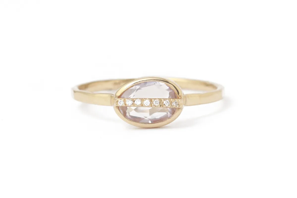 Large Micropave Bezel Wrapped Amethyst Ring sold by Melissa Joy Manning