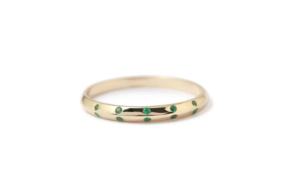 Emerald Double Side Flush Set Stacking Ring sold by Melissa Joy Manning