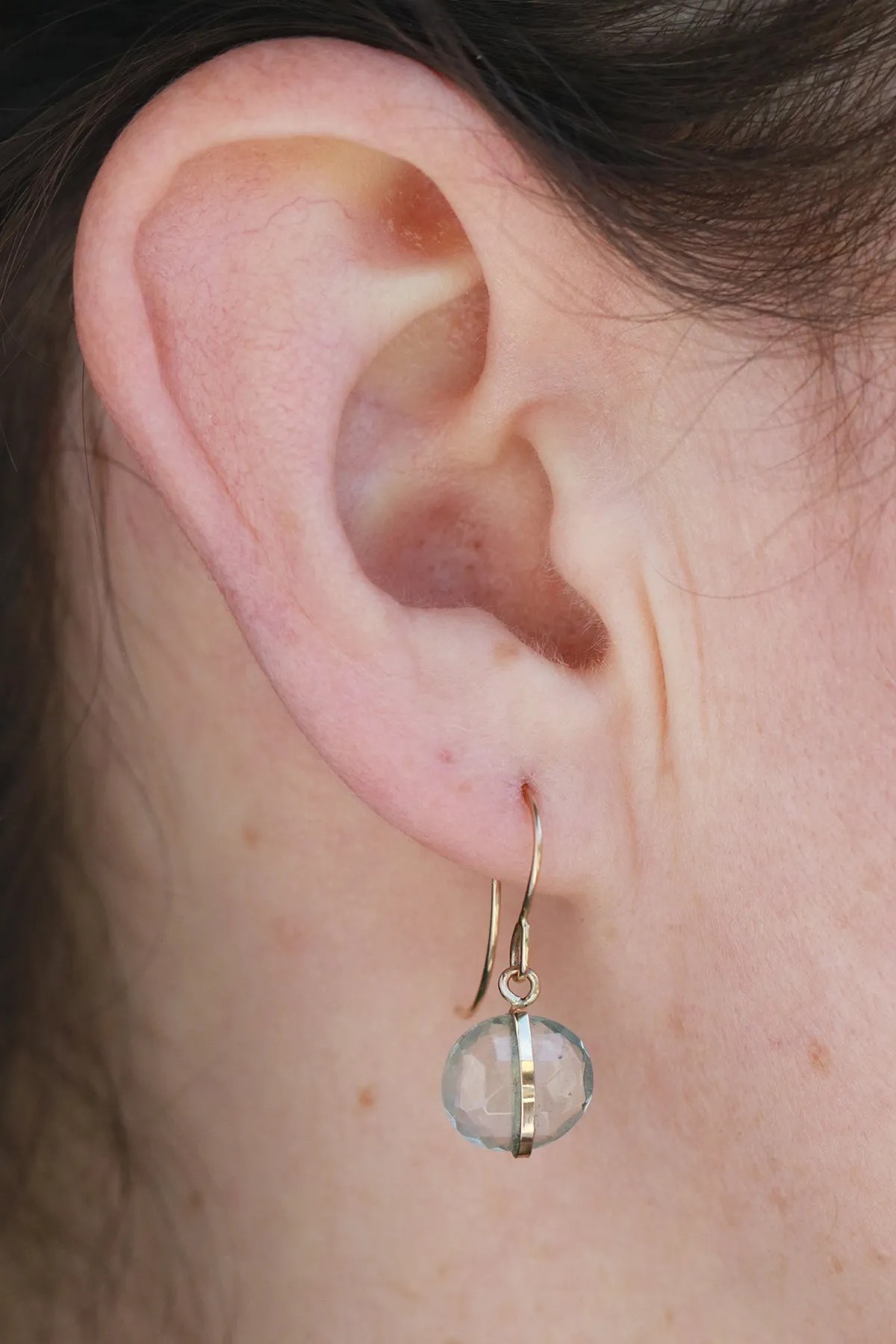 Bezel Wrapped Blue Topaz Drop Earrings sold by Melissa Joy Manning product image thumbnail 2