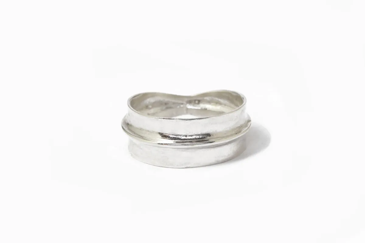 Silver Sahara Ridge Ring by Ladha sold by Melissa Joy Manning