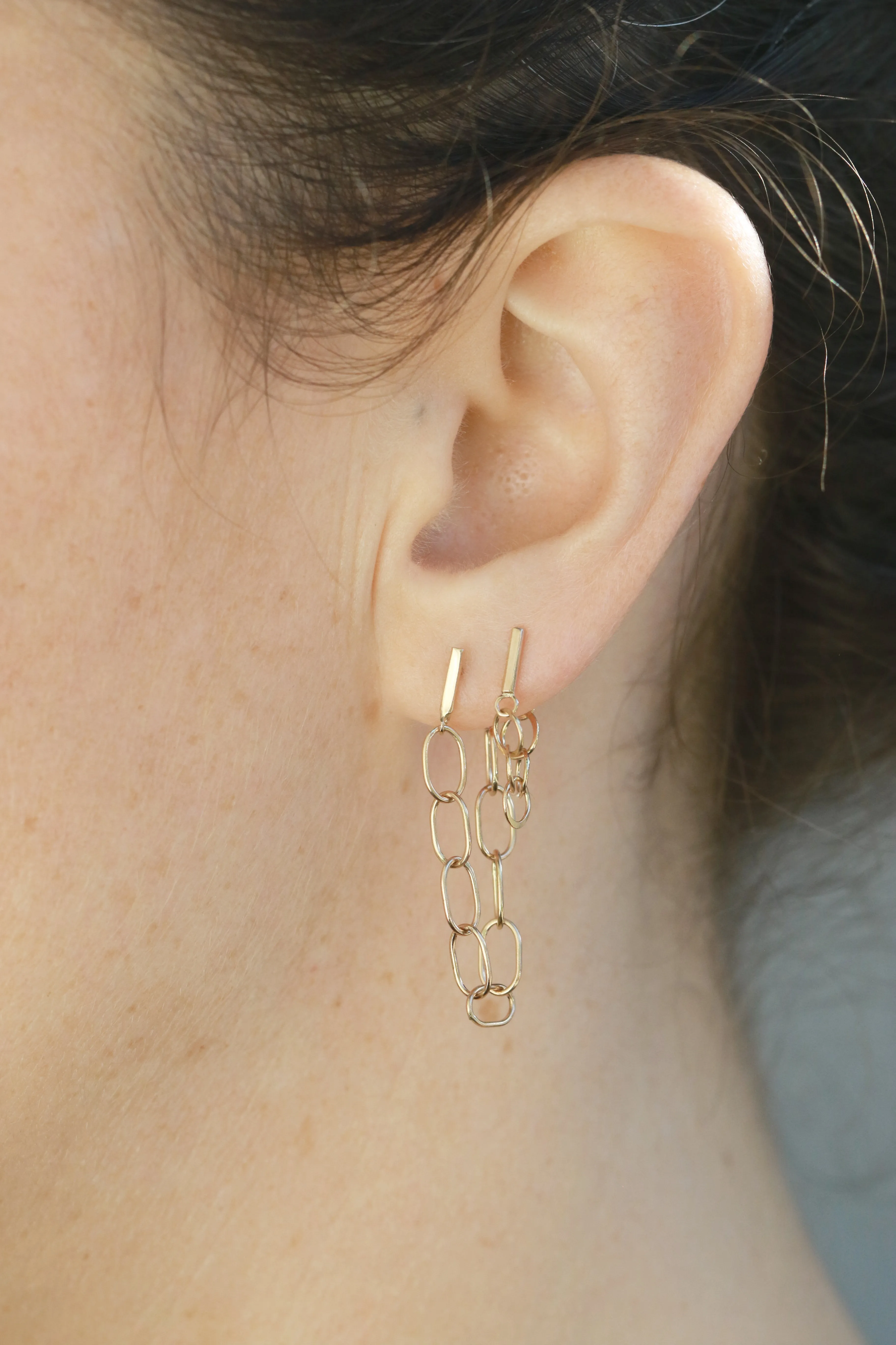 Bar and oval chain wrap earrings sold by Melissa Joy Manning product image thumbnail 2