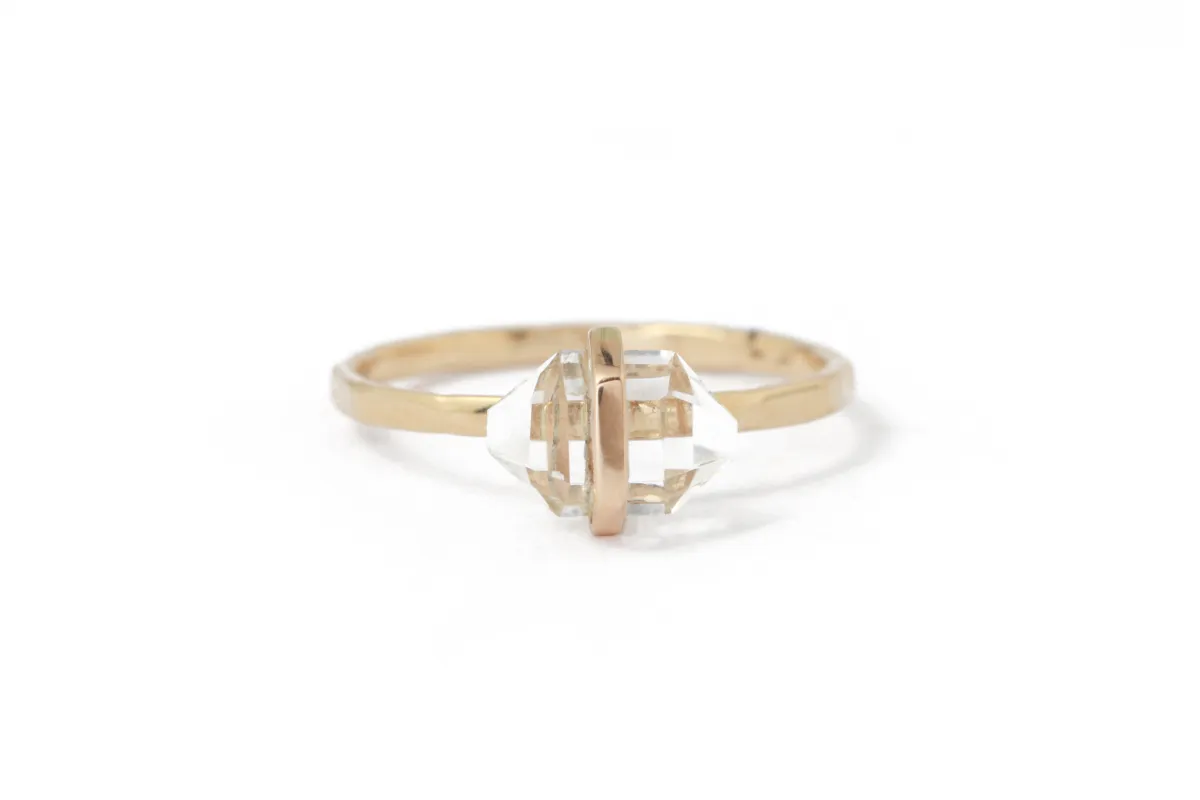 Bezel-Wrapped Herkimer Cut White Topaz Ring sold by Melissa Joy Manning