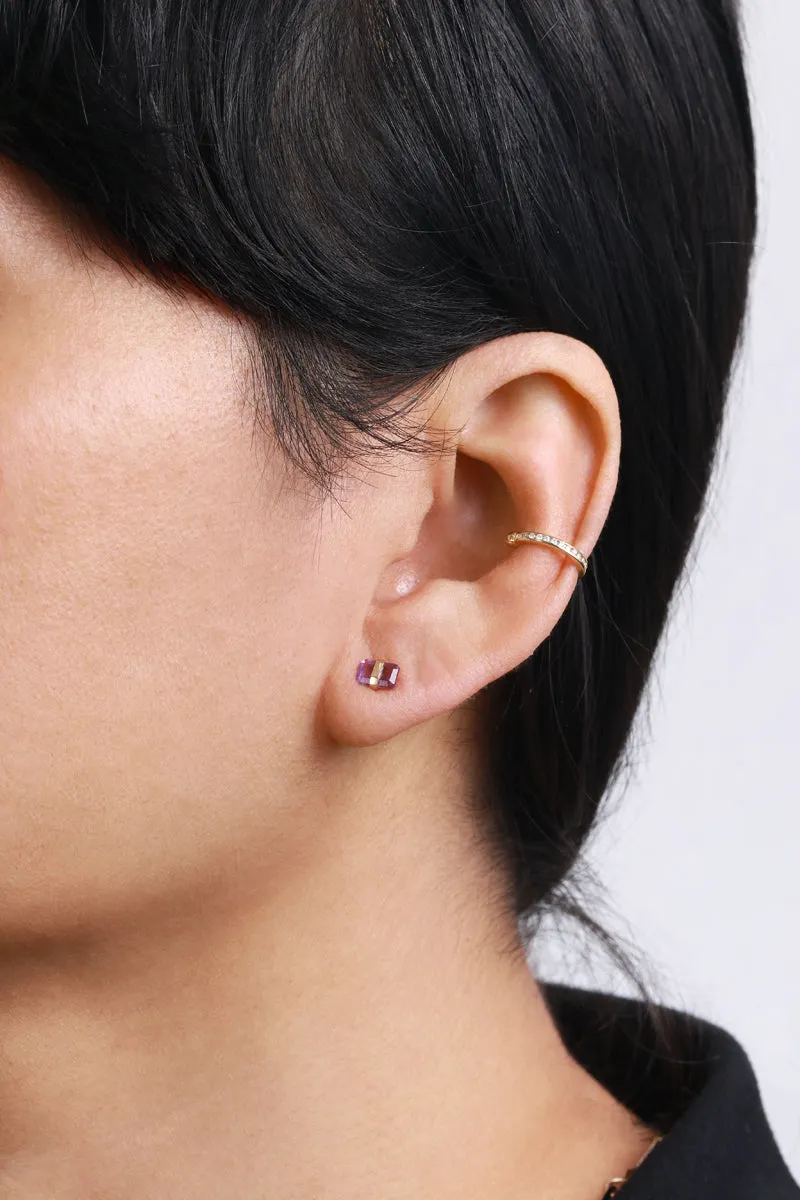 Bezel Wrapped Amethyst Stud (half pair) sold by Melissa Joy Manning product image thumbnail 4