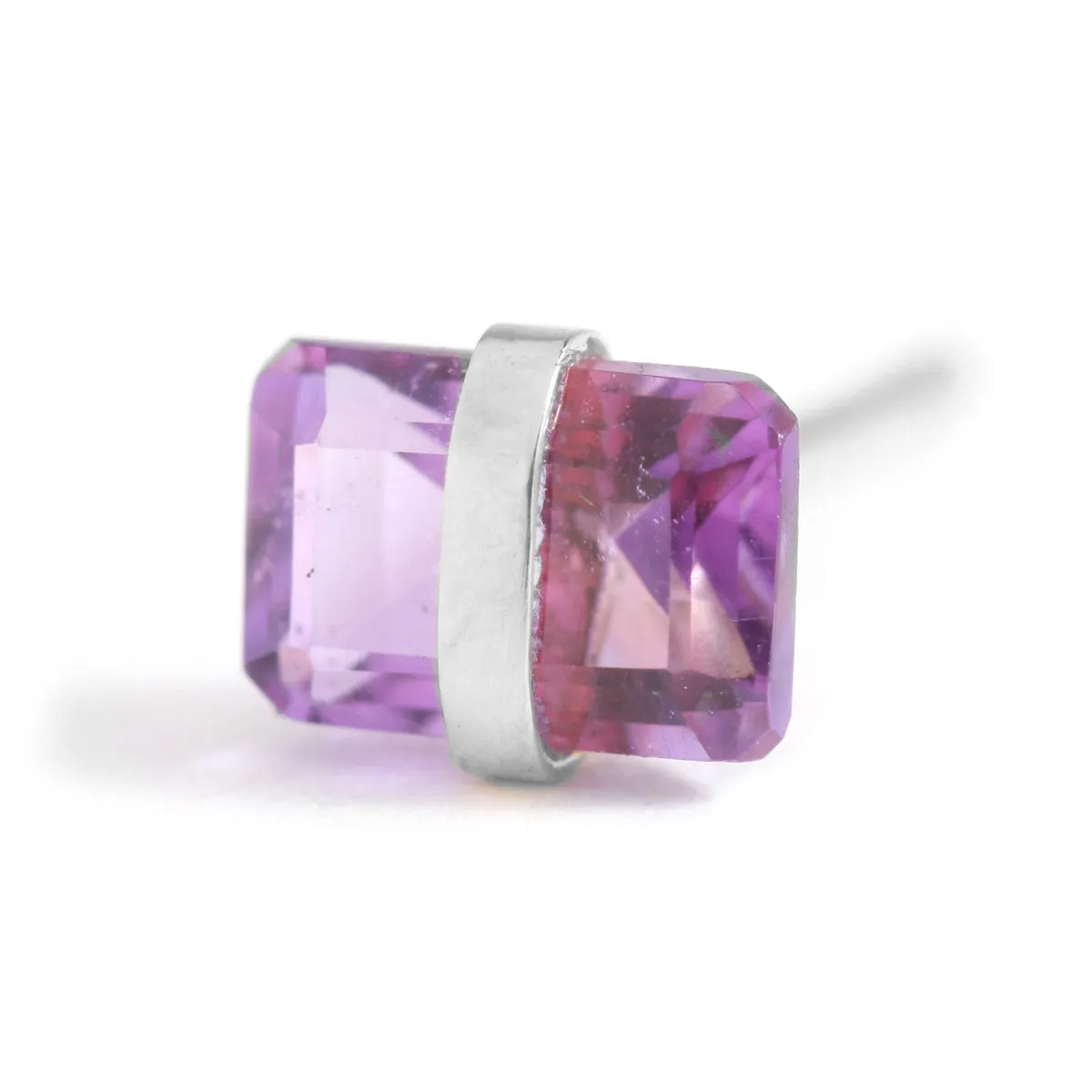 Bezel Wrapped Amethyst Stud (half pair) sold by Melissa Joy Manning product image thumbnail 3