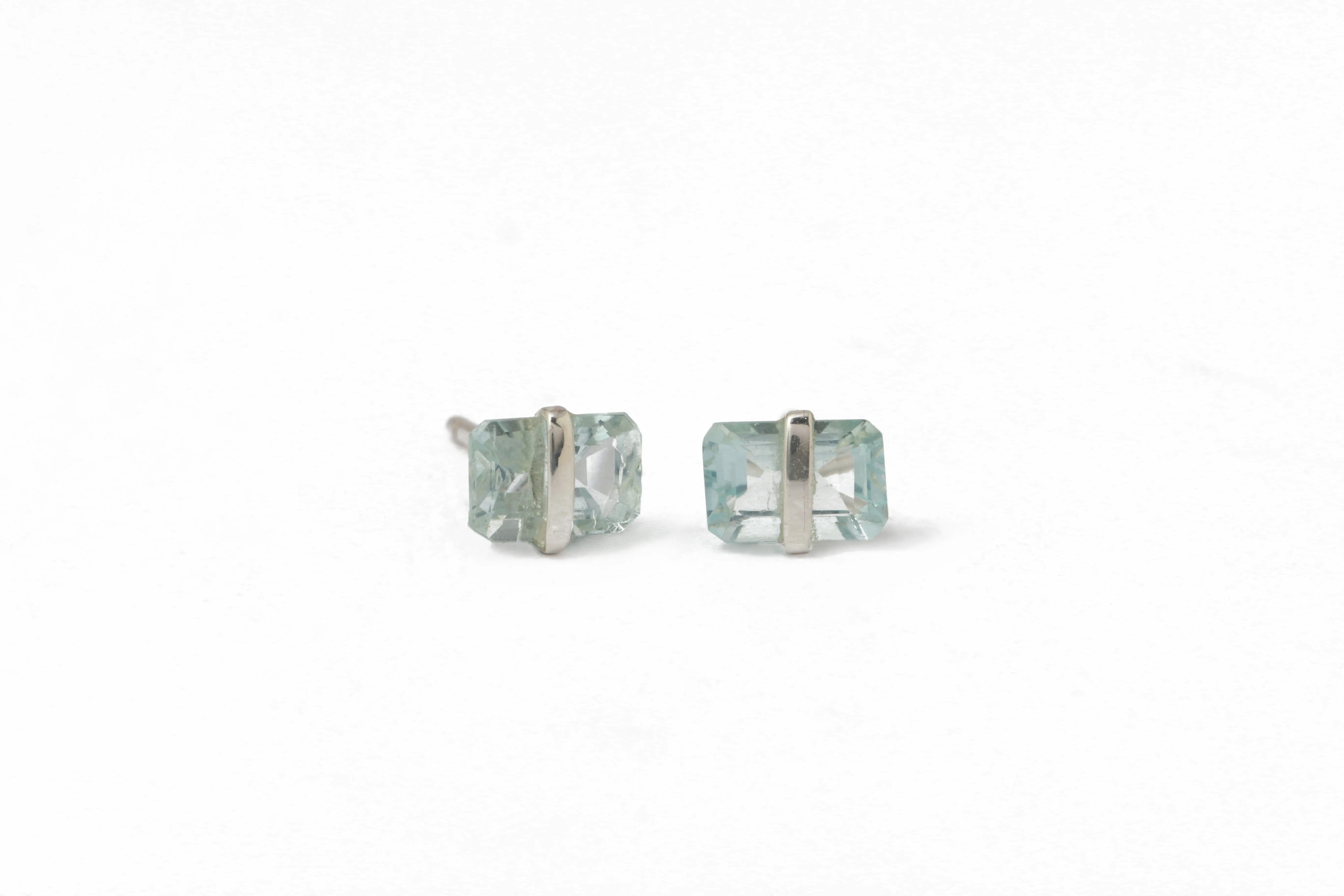 Bezel Wrapped Aquamarine Stud (half pair) sold by Melissa Joy Manning product image thumbnail 3