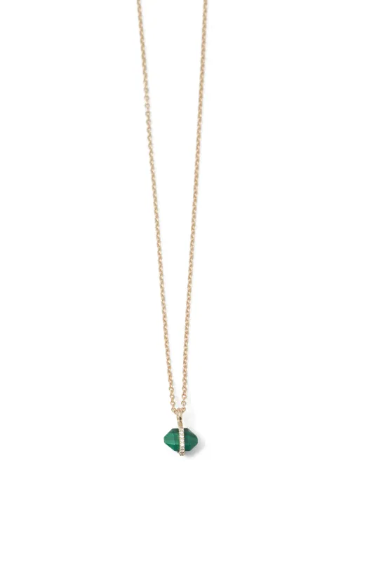 Small Micropave Bezel Wrapped Herkimer cut Malachite Necklace sold by Melissa Joy Manning
