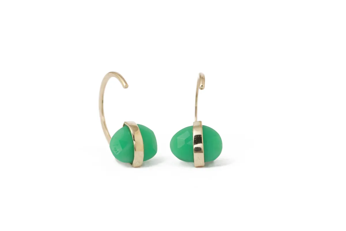 Chrysoprase Hug Earrings sold by Melissa Joy Manning