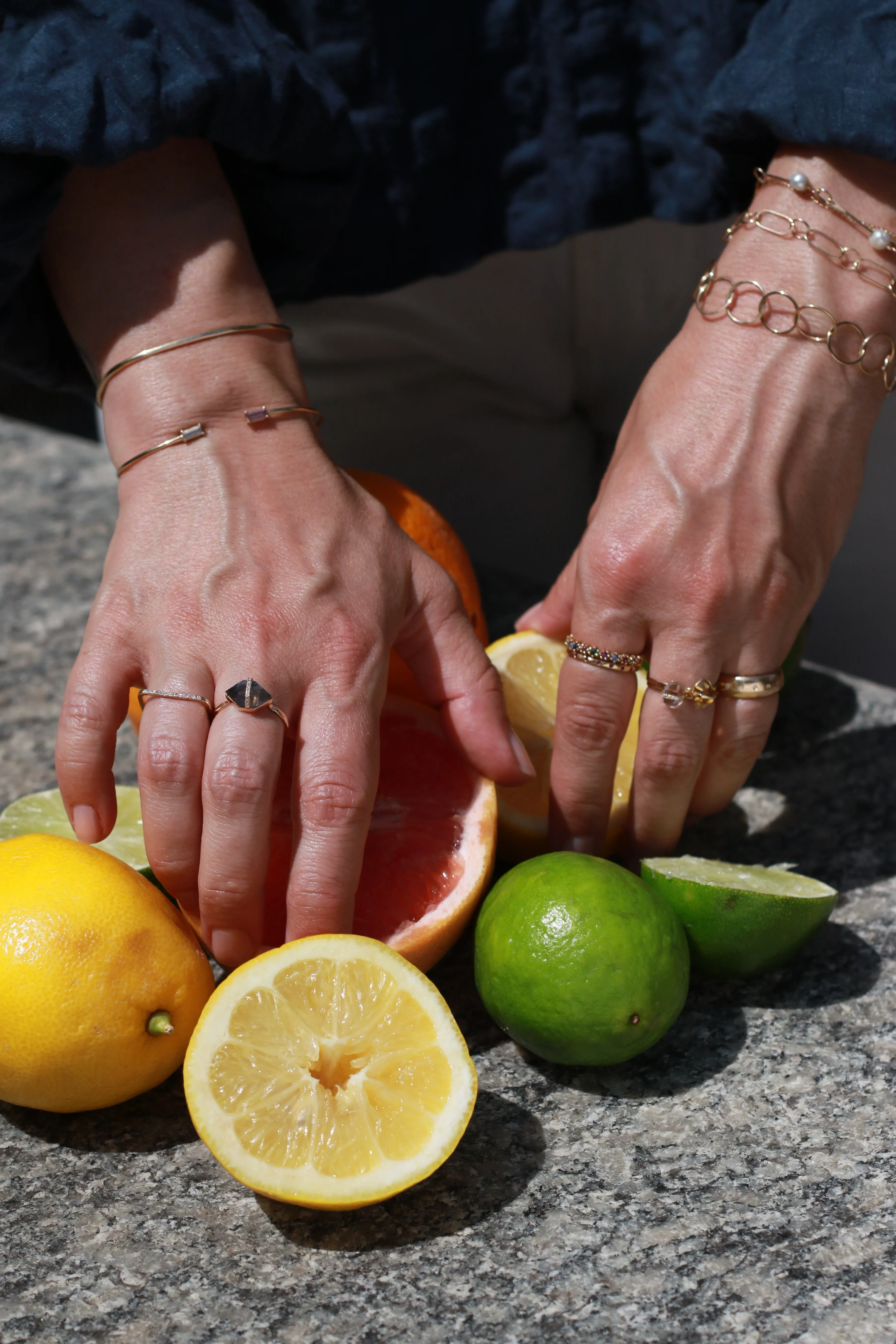 Micropave Bezel Wrapped Herkimer cut Iolite Ring sold by Melissa Joy Manning product image thumbnail 2