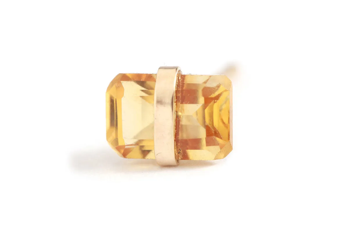 Bezel Wrapped Citrine Stud (half pair) sold by Melissa Joy Manning