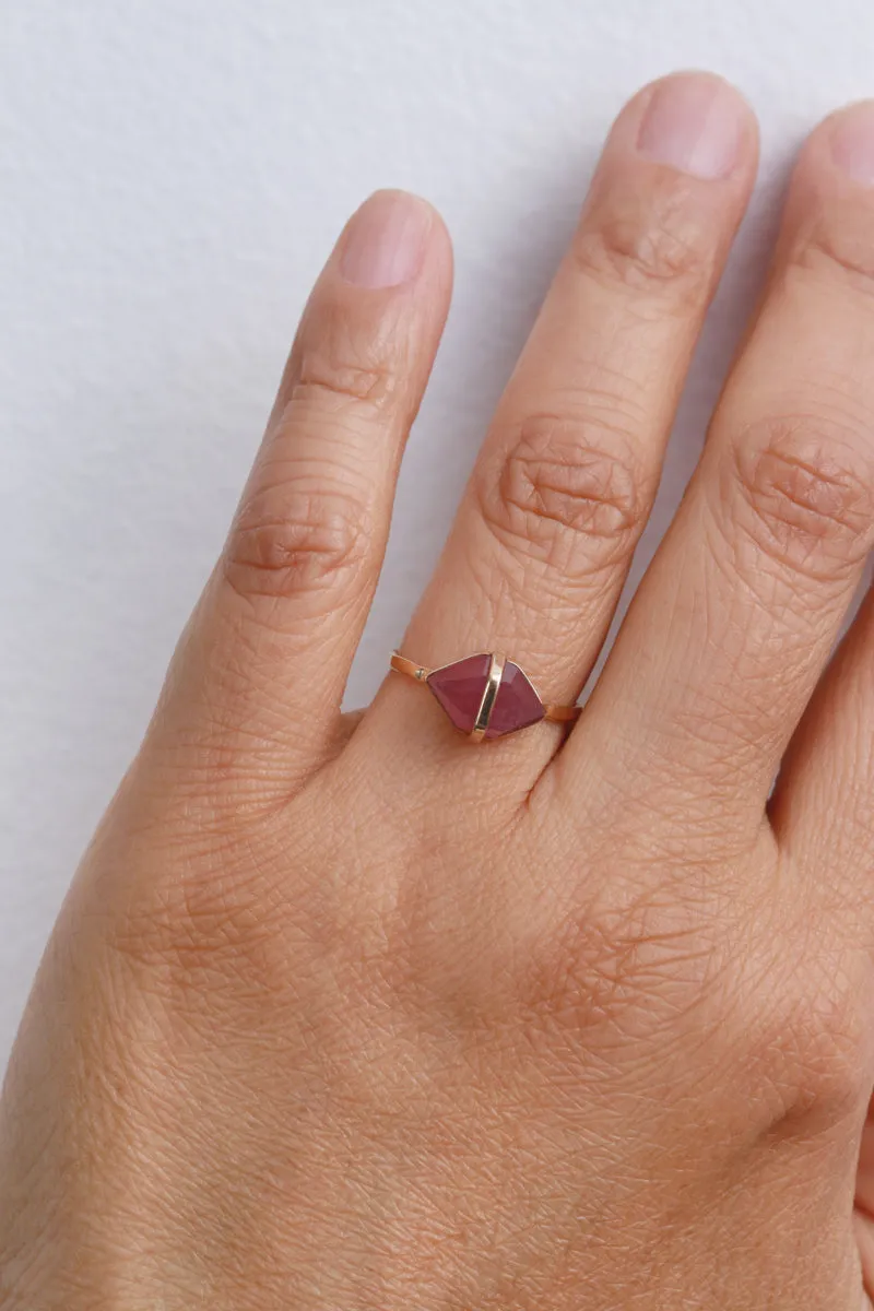 Large Bezel-Wrapped Herkimer Cut Ruby Ring sold by Melissa Joy Manning product image thumbnail 2