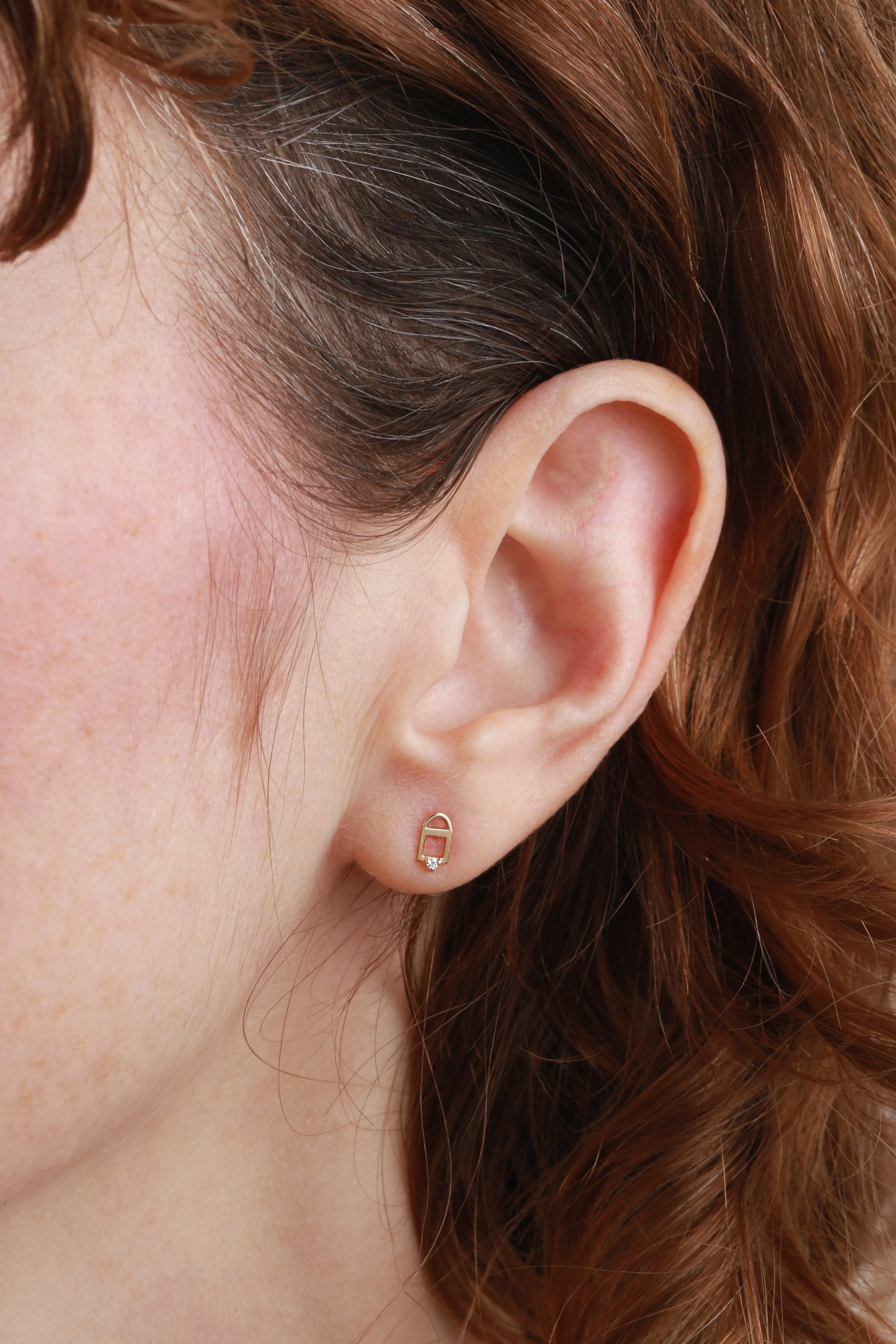 Diamond Padlock Stud Earrings by WWAKE sold by Melissa Joy Manning product image thumbnail 2