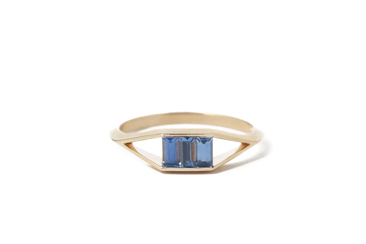 Blue Sapphire Frame Ring by WWAKE sold by Melissa Joy Manning