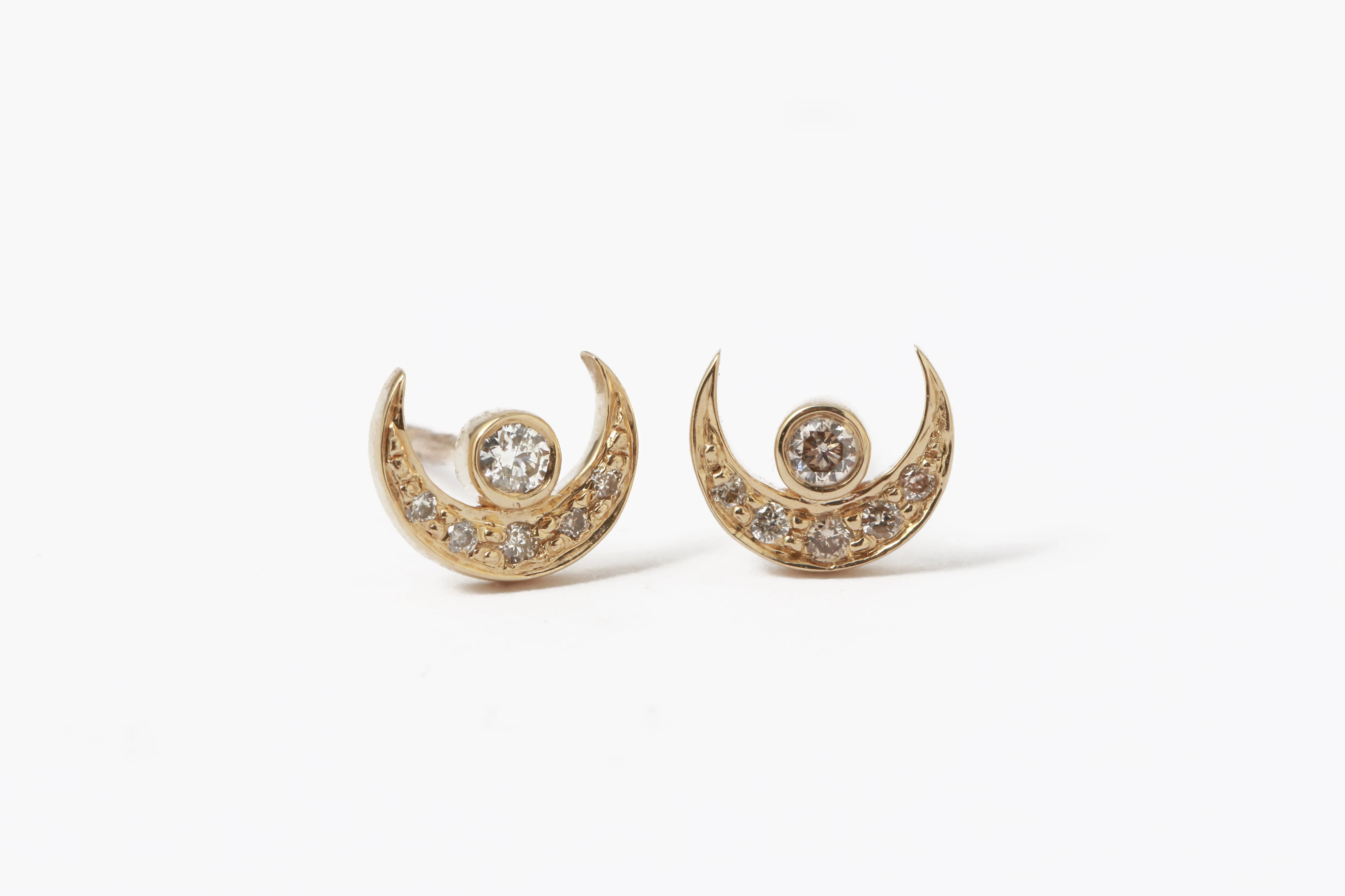 Diamond Moon Stud Earring by Celine Daoust sold by Melissa Joy Manning