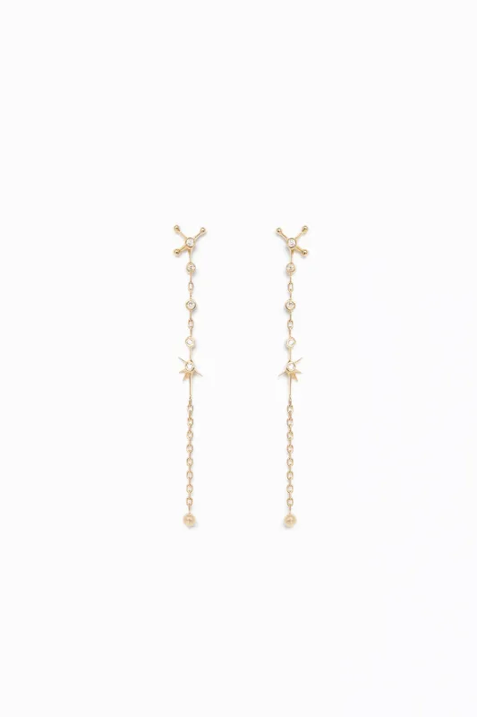 Diamond Constellation Long Chain Earrings by Celine Daoust sold by Melissa Joy Manning