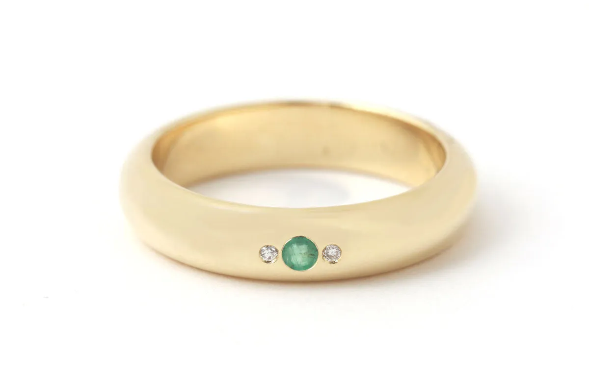 Flush Set Emerald Trifecta Ring sold by Melissa Joy Manning