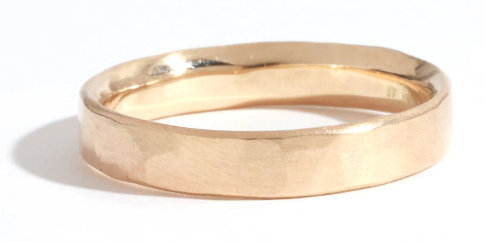 4mm Solid Hammered Band - 14k Yellow Gold sold by Melissa Joy Manning