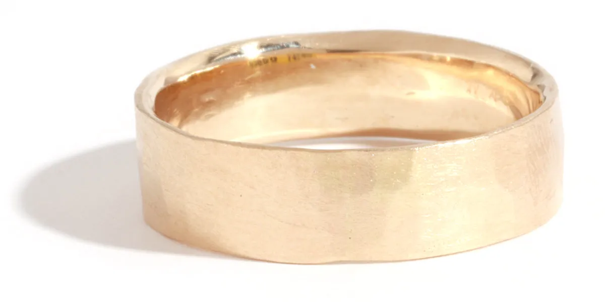 6mm Solid Hammered Band - 14k Yellow Gold sold by Melissa Joy Manning