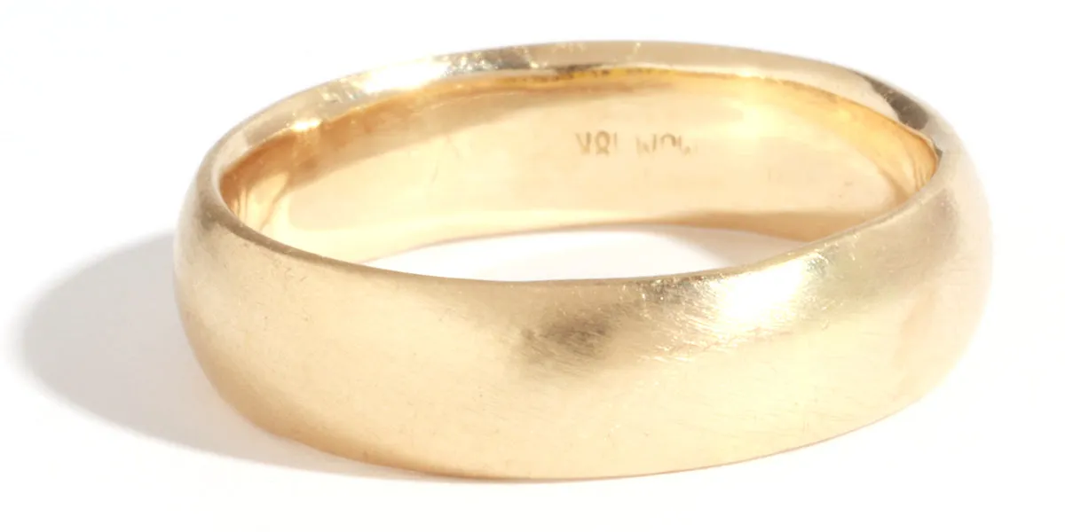 6mm Half Domed Solid Band - 18k Yellow Gold sold by Melissa Joy Manning
