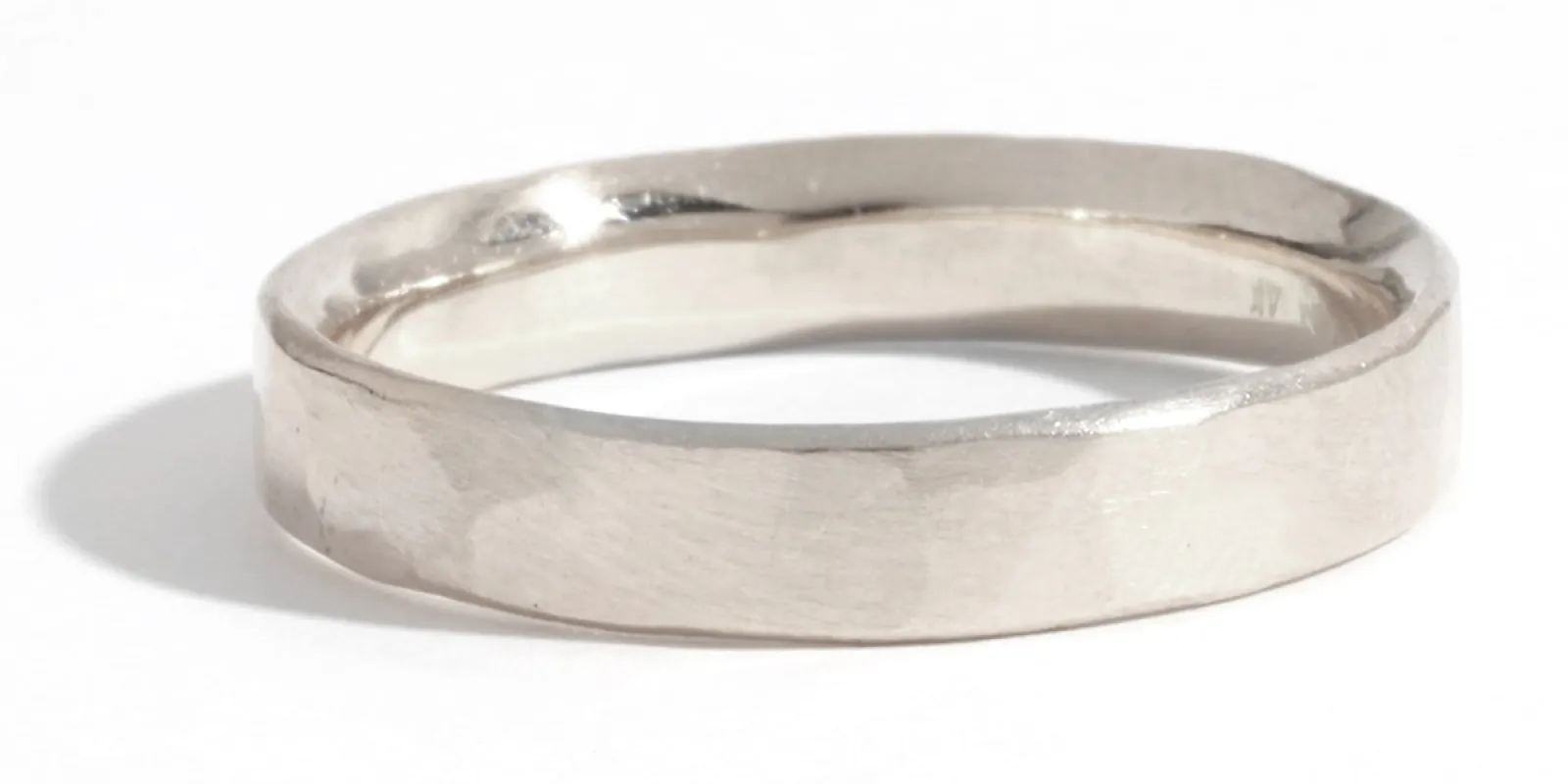 4mm Solid Hammered Band - 14k White Gold sold by Melissa Joy Manning