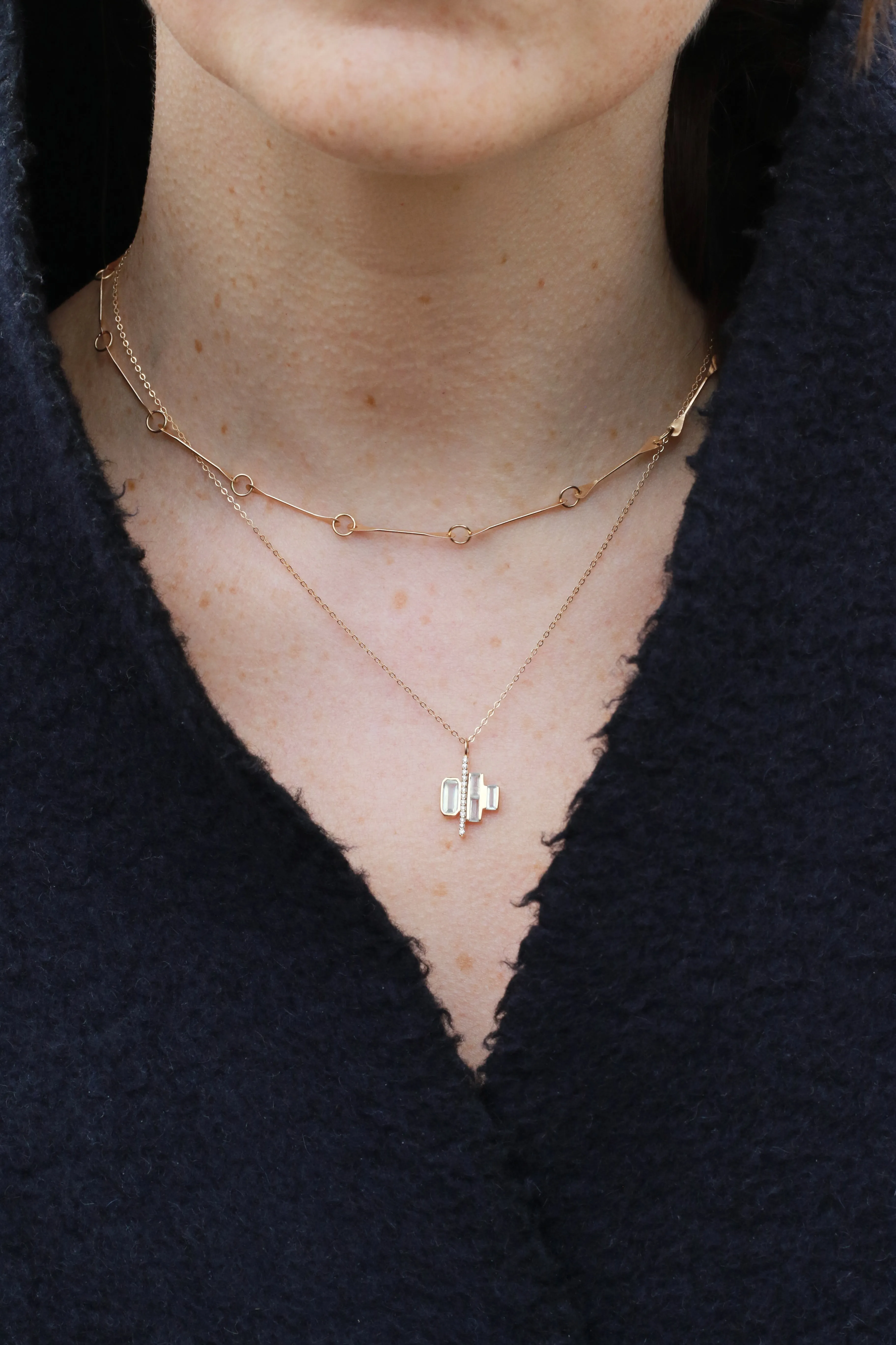 Cityscape Triple Spinel and Diamond Tower Necklace sold by Melissa Joy Manning product image thumbnail 2