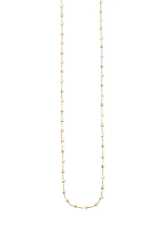 White Enamel Bead Necklace by Hayley K.S. Fine sold by Melissa Joy Manning