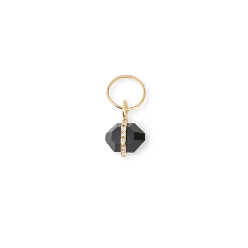 Micropave Bezel Wrapped Herkimer cut Onyx Charm made by Melissa Joy Manning