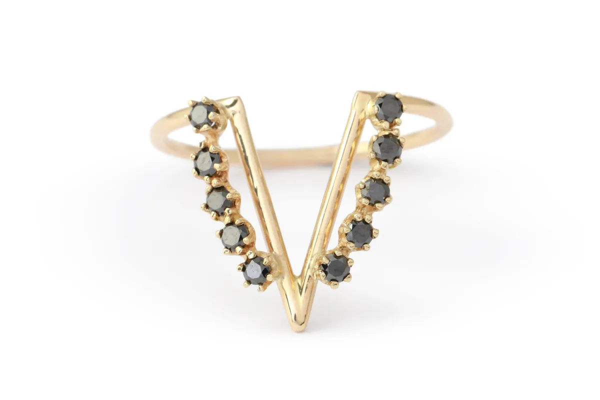 The Majesty Black Diamond Gold Ring by Labulgara sold by Melissa Joy Manning