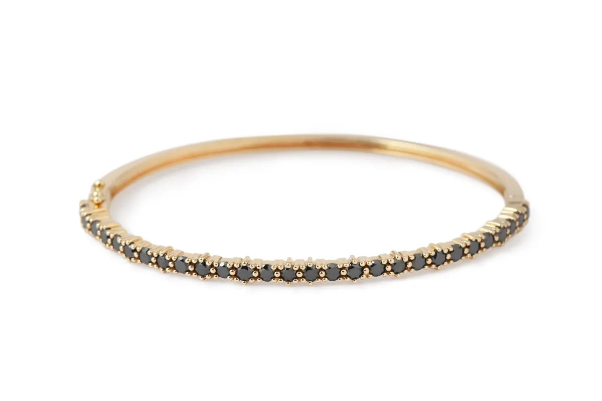 Black Diamond Tennis Cuff made by Melissa Joy Manning