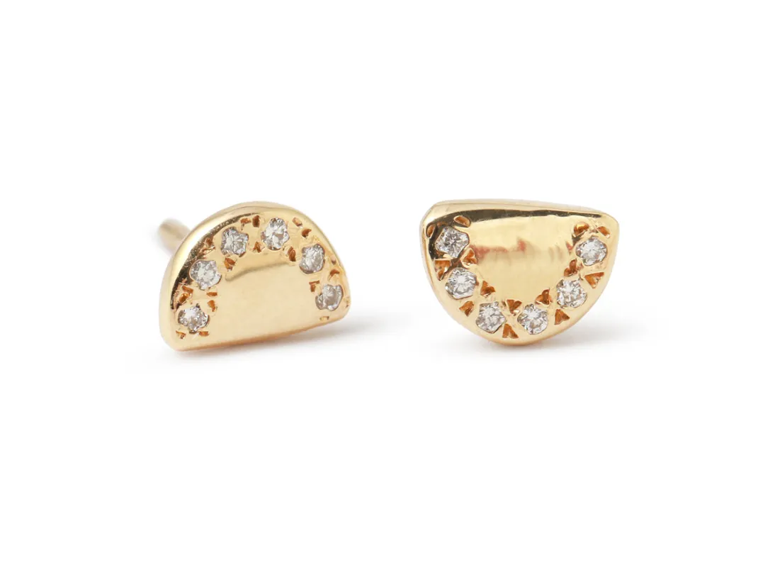 Kilima Diamond Arch Stud Earrings by Ladha sold by Melissa Joy Manning