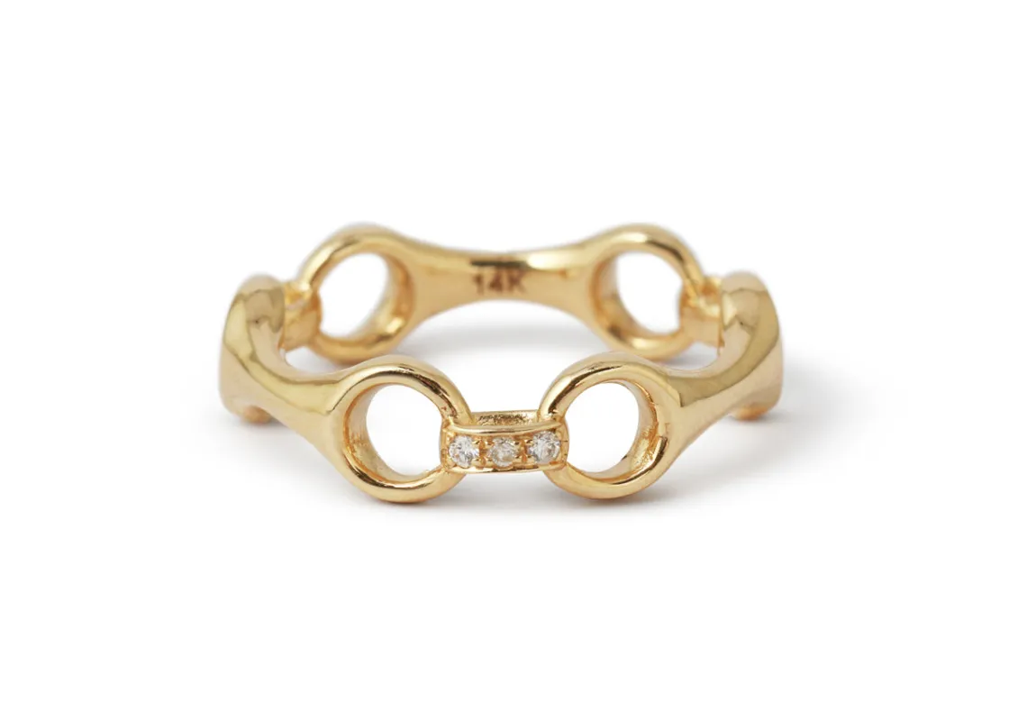 Rising Ring with Pave Links by Gabriela Artigas sold by Melissa Joy Manning