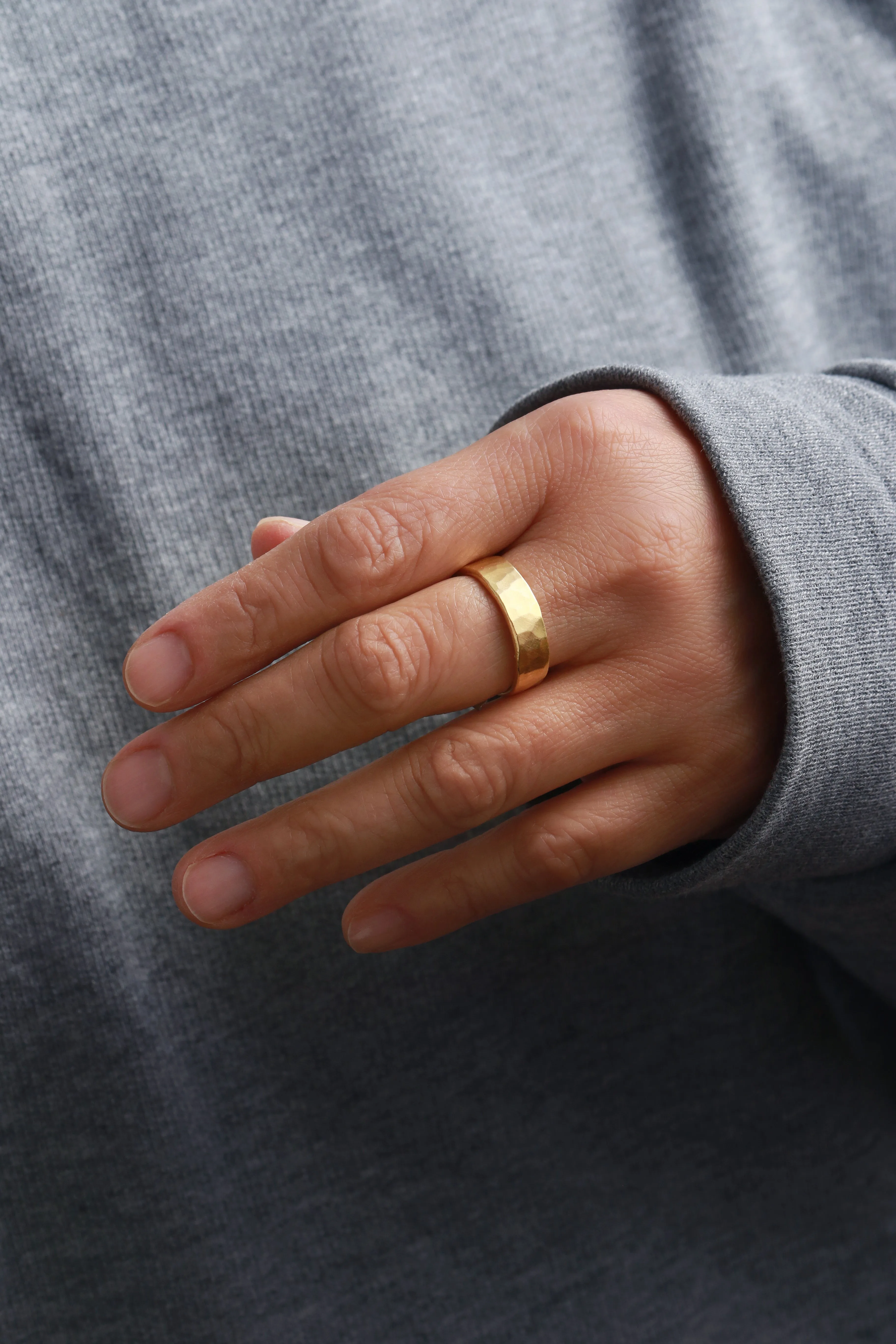 6mm Solid Hammered Band - 18k Yellow Gold sold by Melissa Joy Manning product image thumbnail 2