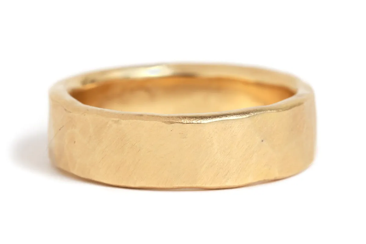 6mm Solid Hammered Band - 18k Yellow Gold sold by Melissa Joy Manning