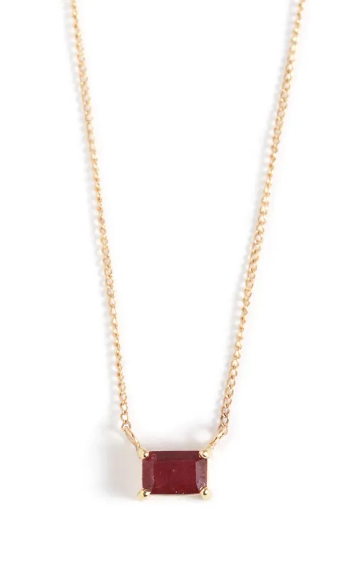 Single Ruby Baguette Necklace sold by Melissa Joy Manning