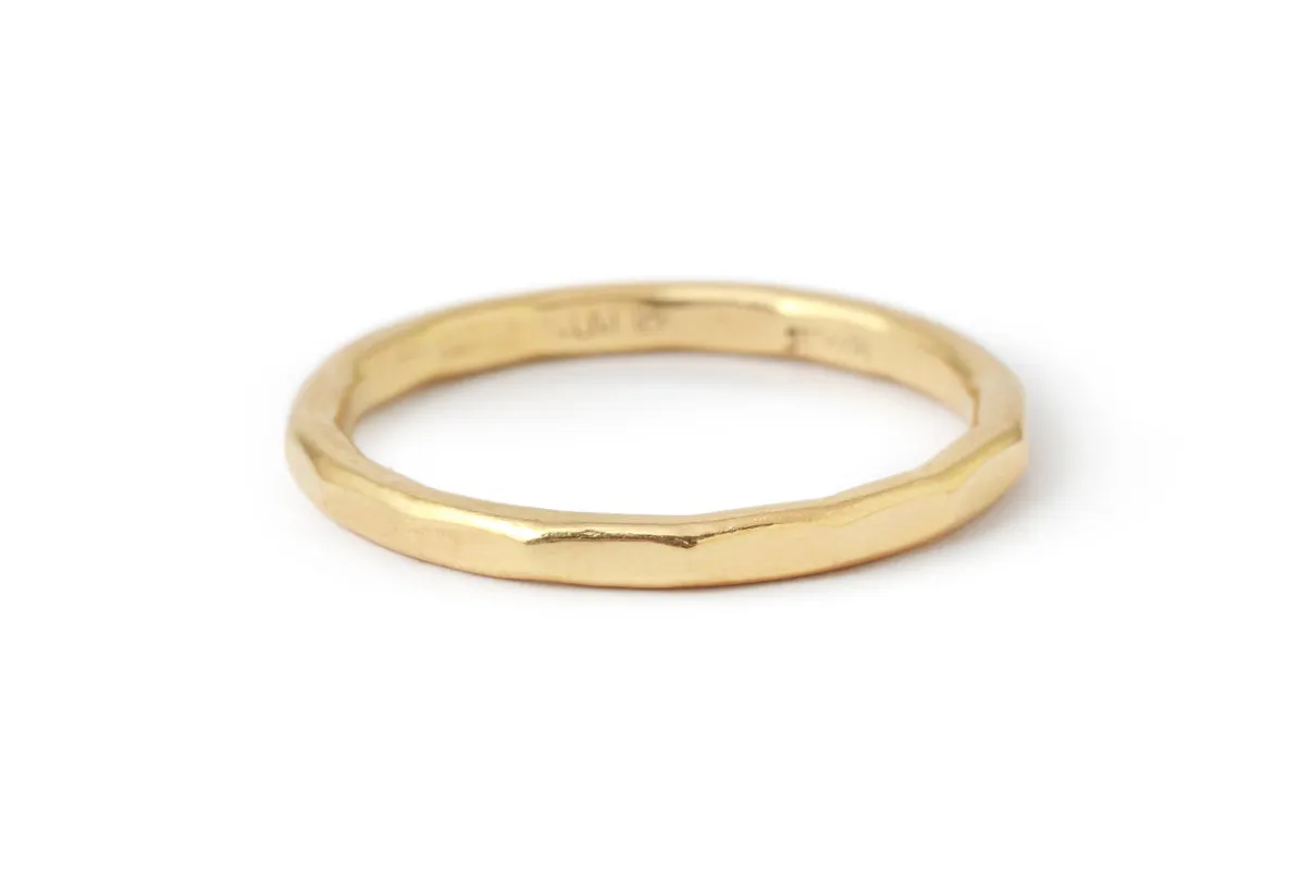 2mm Solid Hammered Band - 18k Yellow Gold sold by Melissa Joy Manning