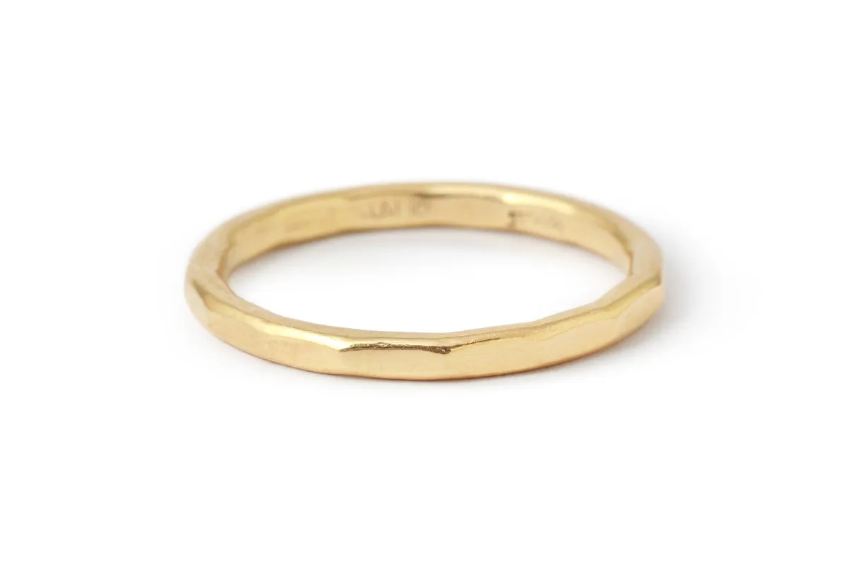 2mm Solid Hammered Band - 18k Yellow Gold sold by Melissa Joy Manning