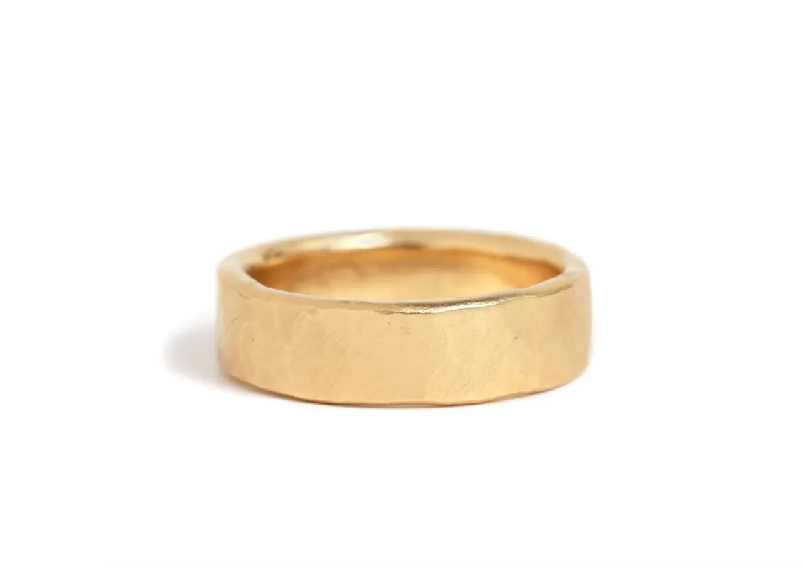 6mm Solid Hammered Band - 14k Gold sold by Melissa Joy Manning