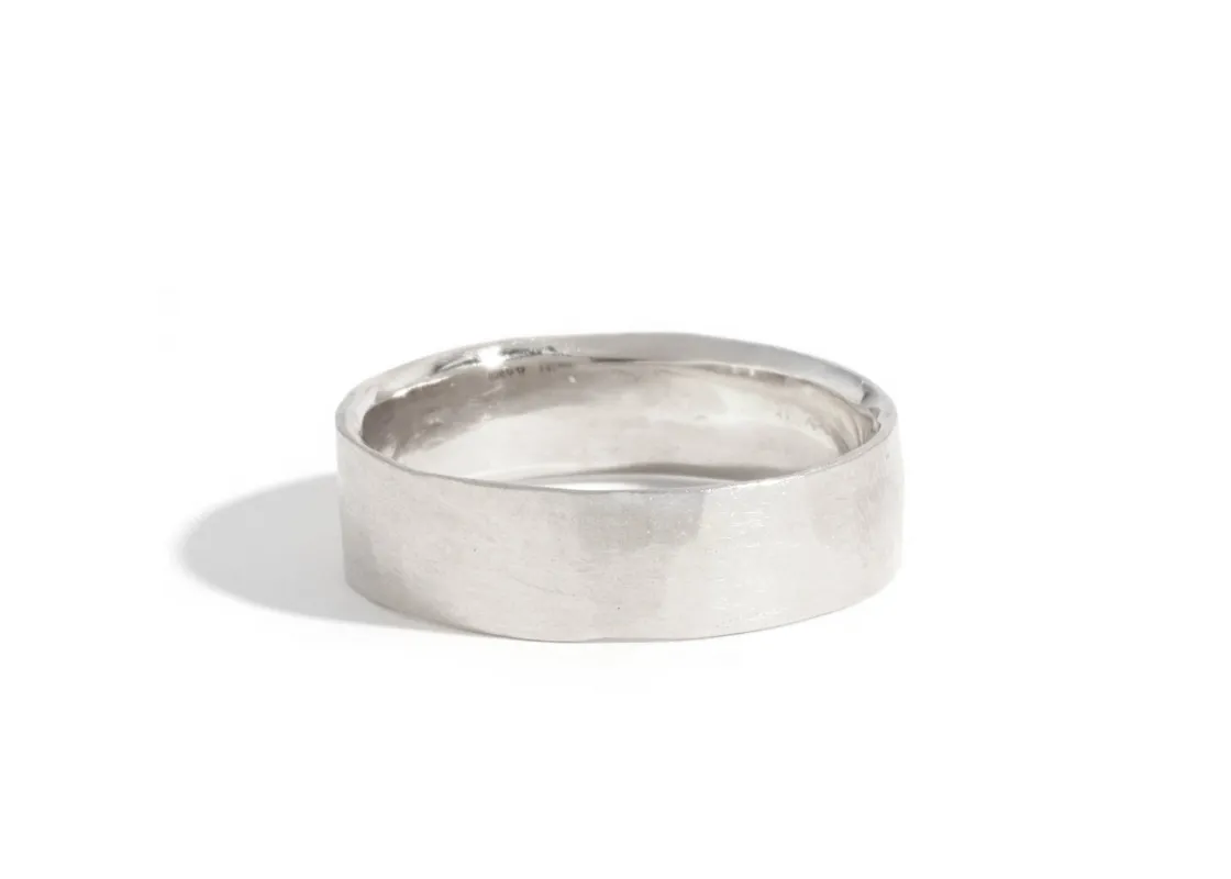 6mm Solid Hammered Band - 14k White Gold sold by Melissa Joy Manning