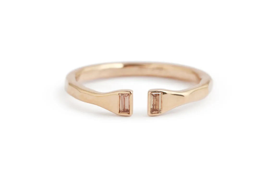 Pink Umba Sapphire Buckle Ring sold by Melissa Joy Manning