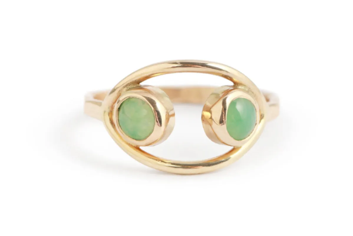 Chrysoprase Double Eye Ring sold by Melissa Joy Manning