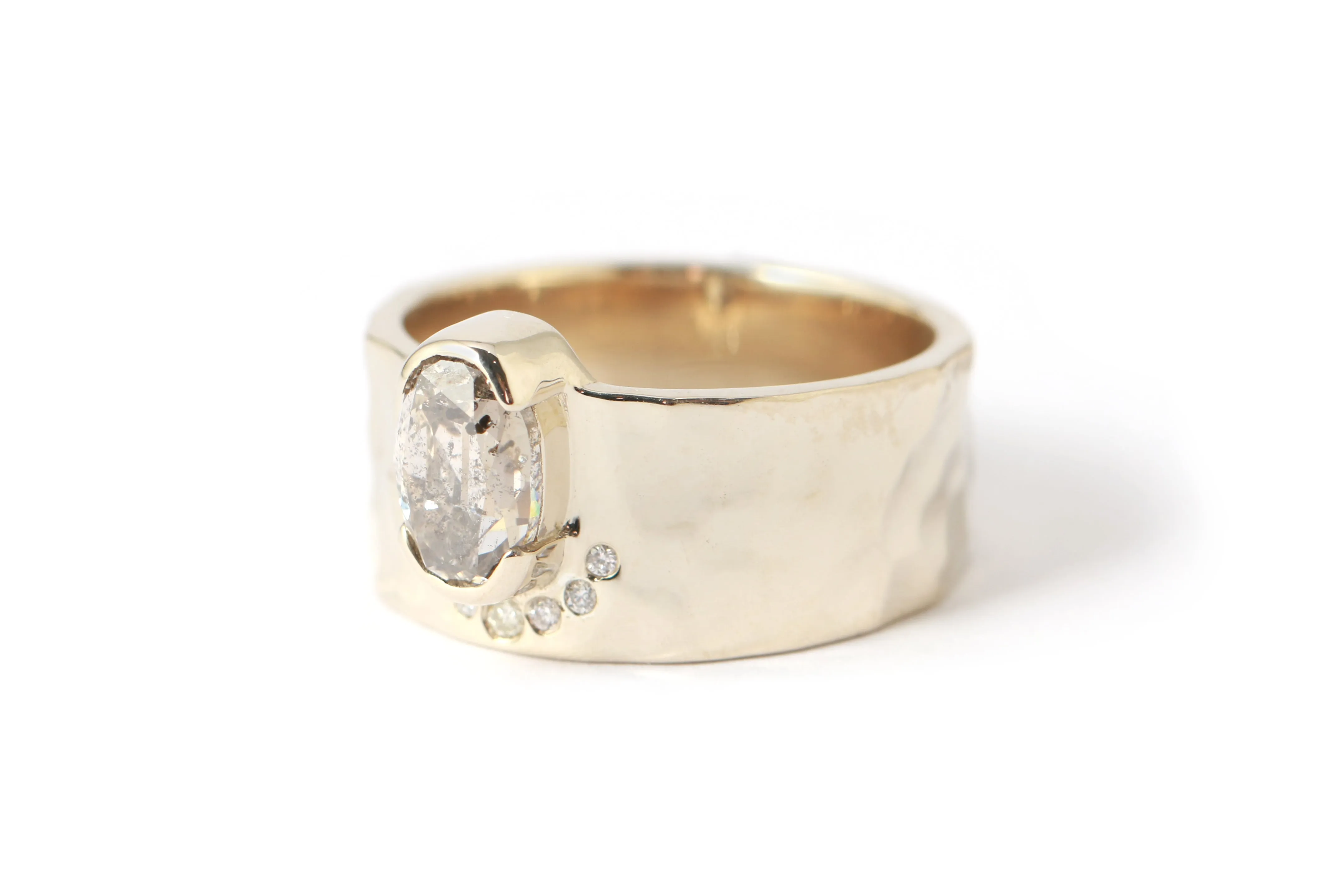 Half Halo Salt and Pepper Diamond Cigar Band sold by Melissa Joy Manning product image thumbnail 3