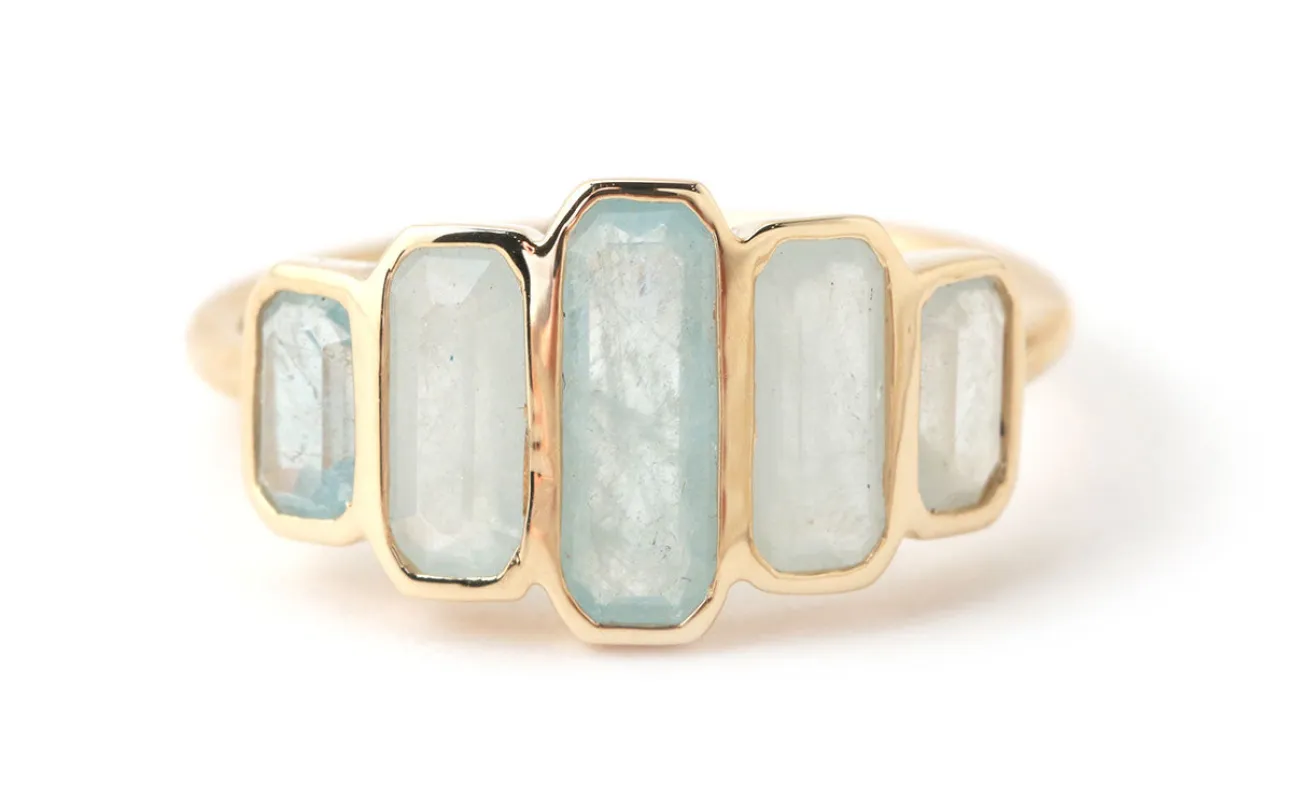 Cityscape Aquamarine Ladder Ring sold by Melissa Joy Manning
