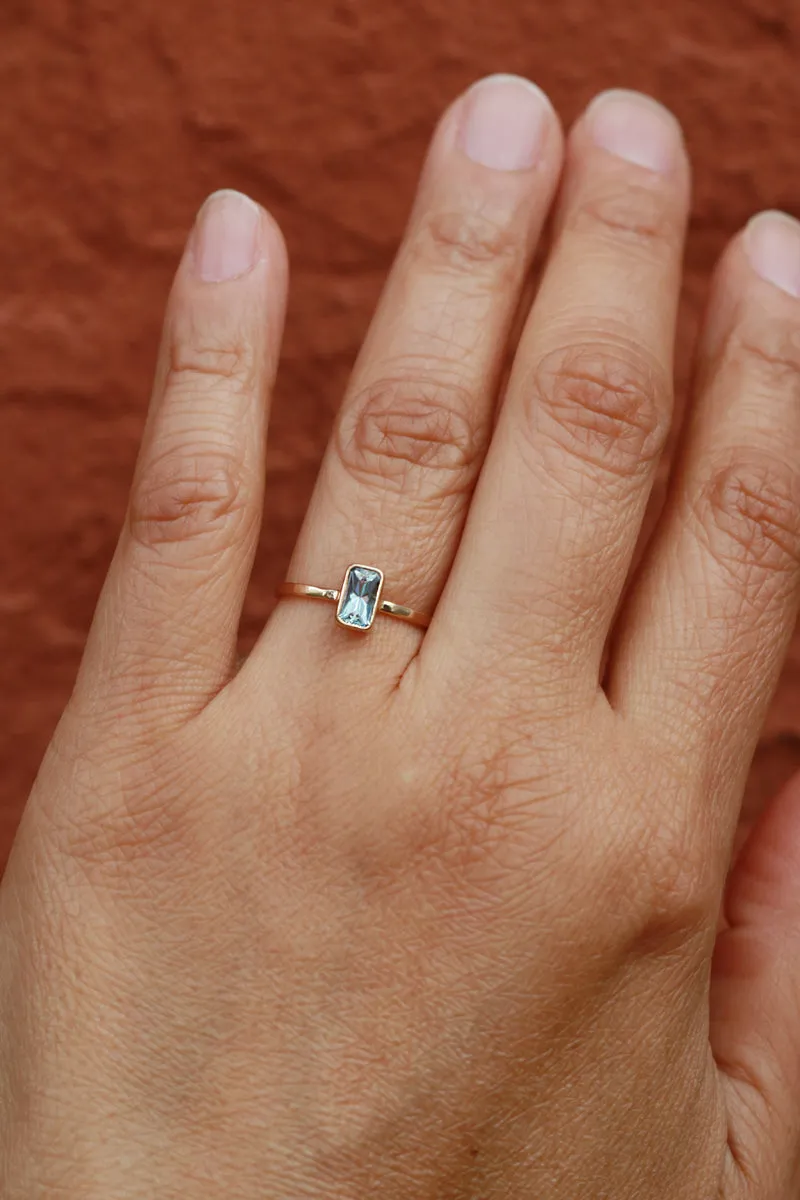 Vietnamese Aquamarine Baguette Ring sold by Melissa Joy Manning product image thumbnail 4