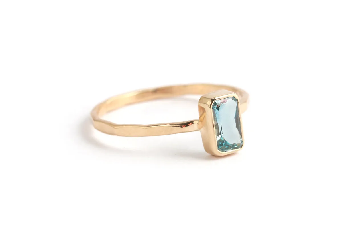 Vietnamese Aquamarine Baguette Ring sold by Melissa Joy Manning product image thumbnail 3