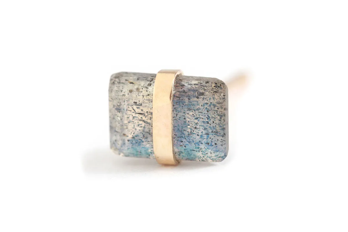 Bezel Wrapped Labradorite Stud (half pair) sold by Melissa Joy Manning