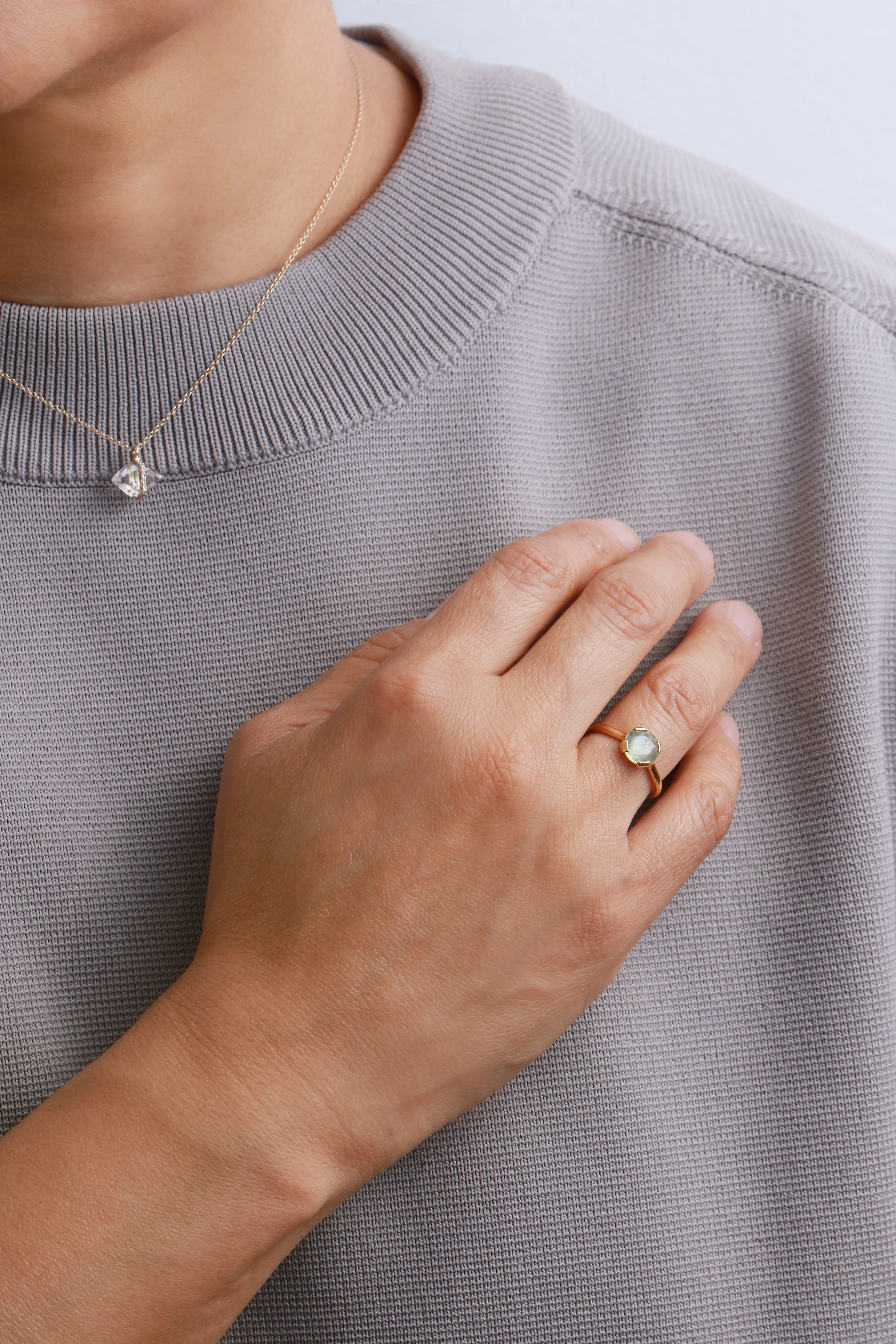 Pale Green Eye Sapphire Ring sold by Melissa Joy Manning product image thumbnail 2