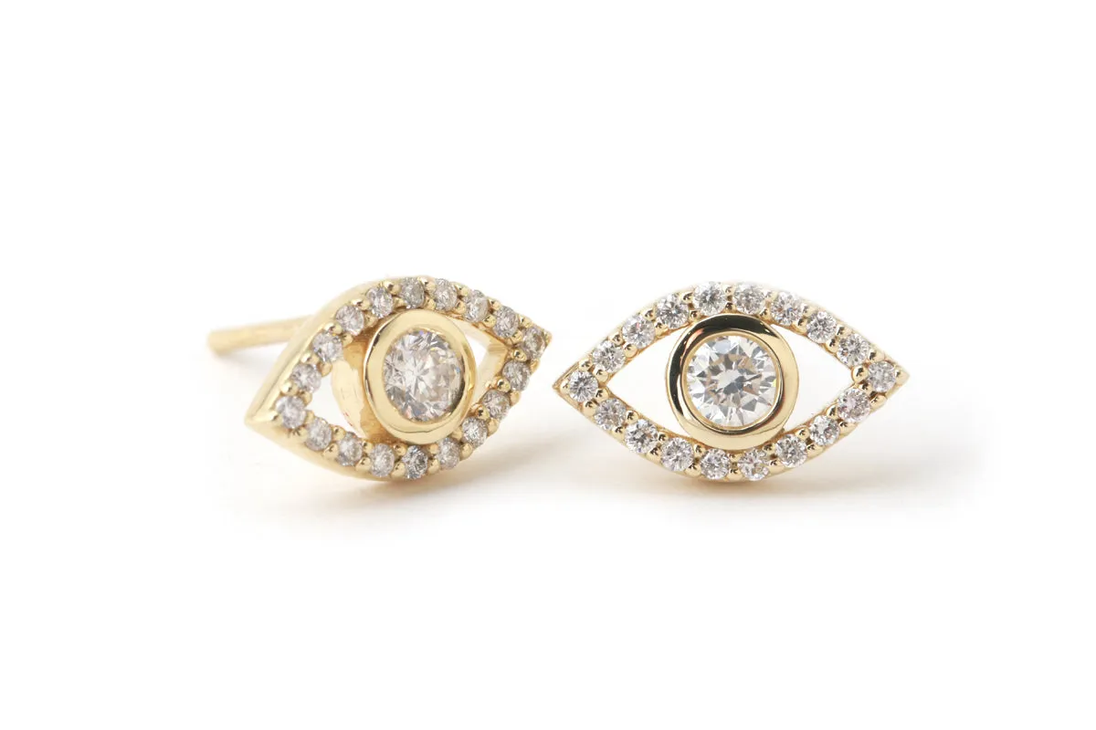 White Diamond Open Eye Stud Earrings sold by Melissa Joy Manning