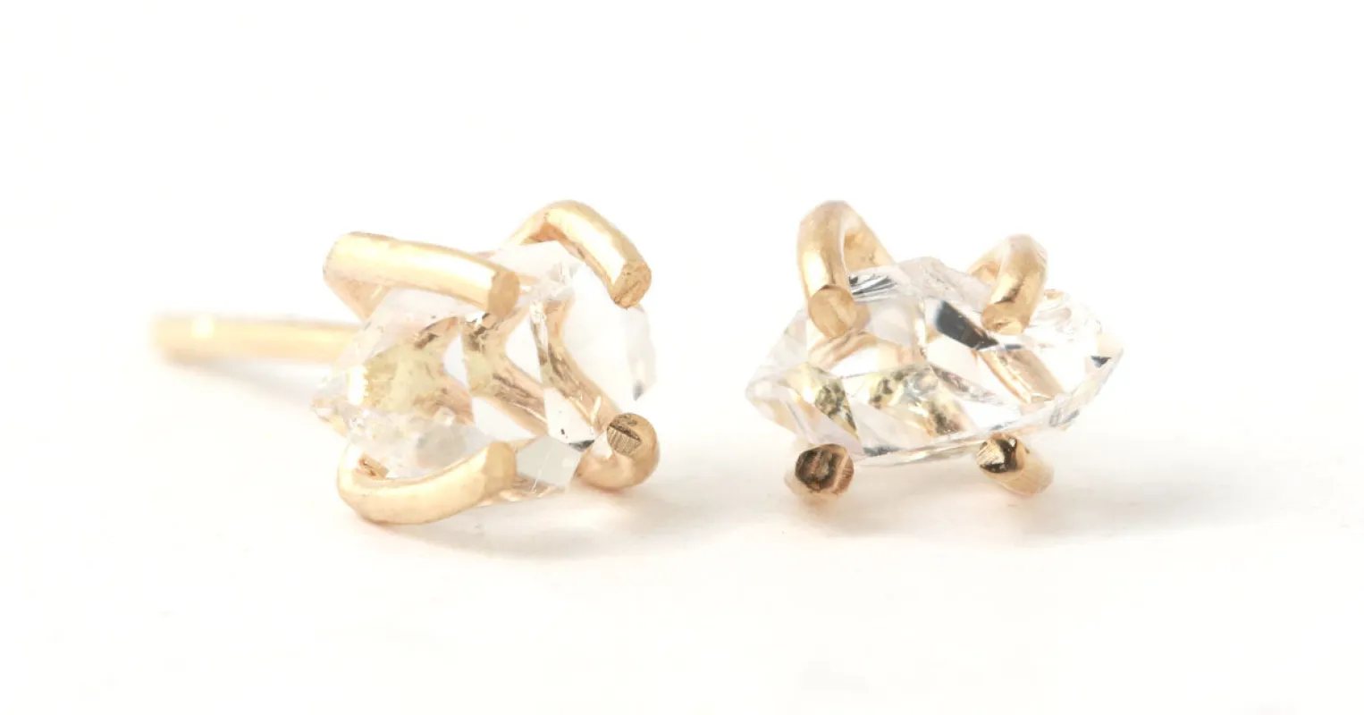 Mini Herkimer Diamond Stud Earrings sold by Melissa Joy Manning
